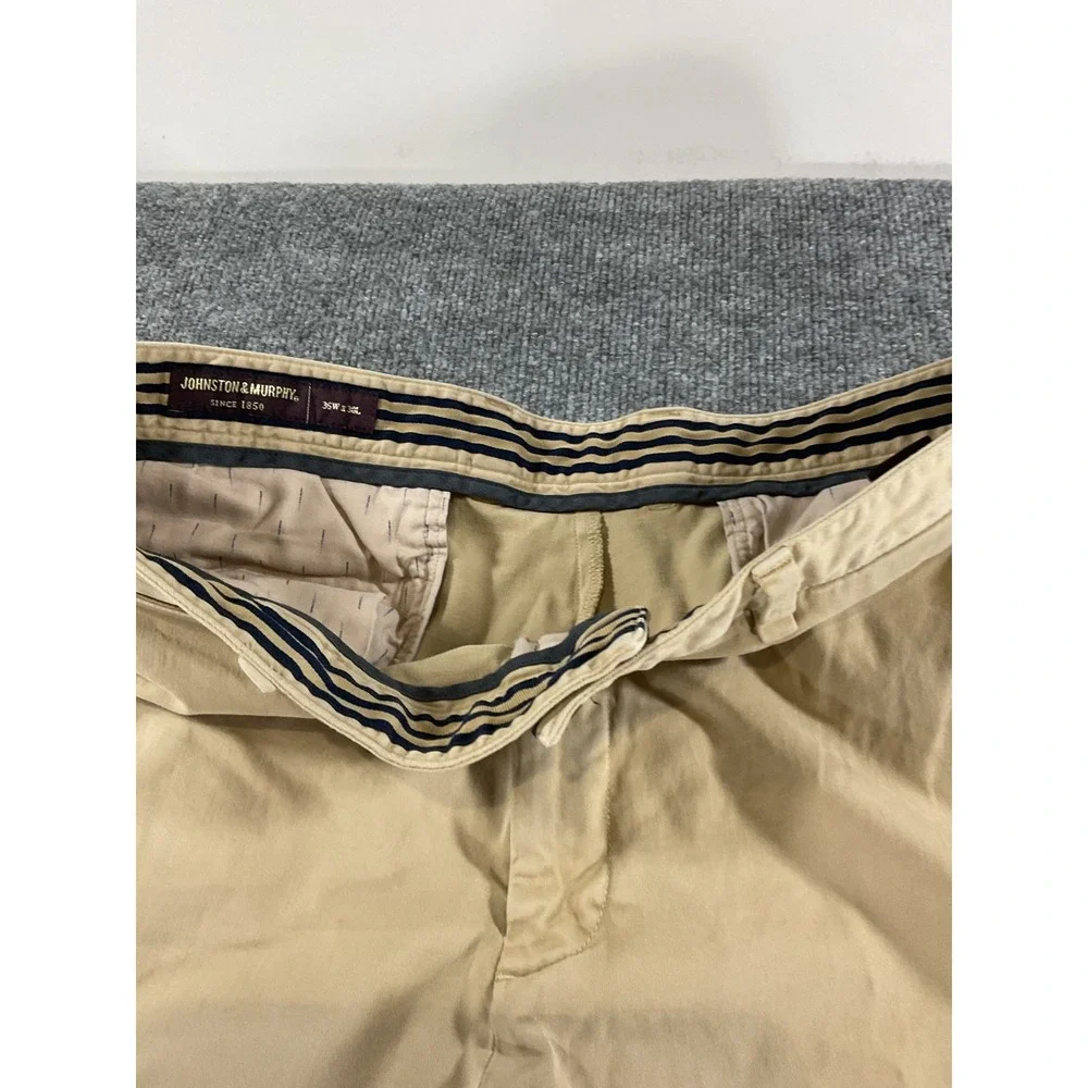 Johnston & Murphy Pants Mens 36x30 Khaki Tan Dress Casual Stretch Chinos Busines